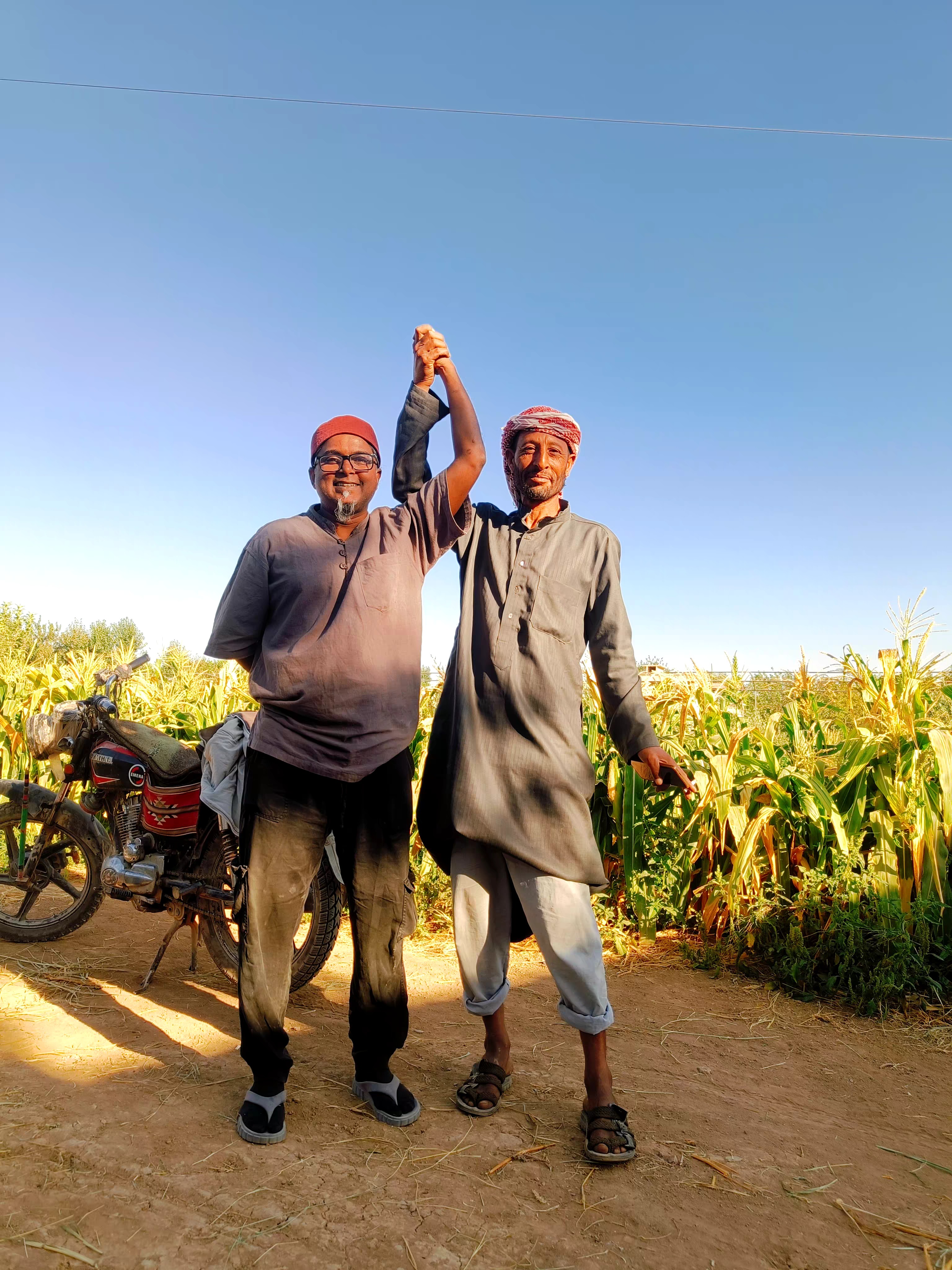 We are together! Sidi Muhammad is the farmer and an important part of our community. He'll be caring for the first Moringa Trees in Damascus